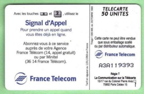 telecarte 50 signal d appel A3A119393
