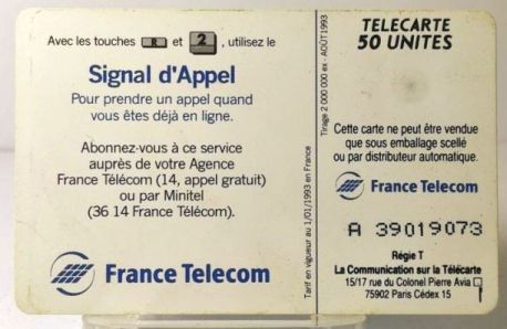 telecarte 50 signal d appel A 39019073