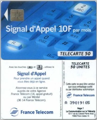telecarte 50 signal d appel A 39019105