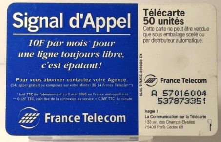 telecarte 50 signal d appel A 57016004537873351