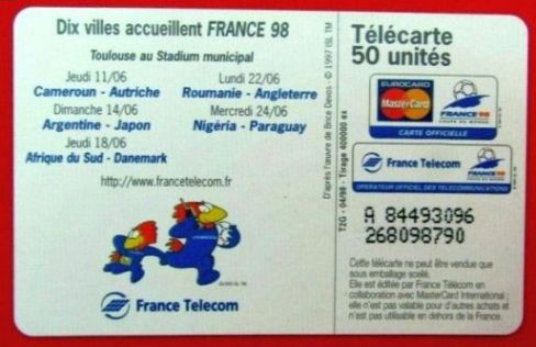 telecarte 50 france 98 A 84493096268098790