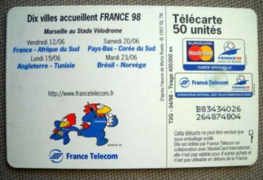 telecarte 50 france 98 B83434026264874804