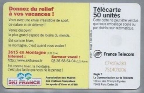 telecarte 50 skifrance C74106283751403206