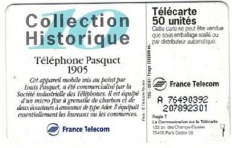 telecarte 120 pasquet 1905 A 76490392207892301
