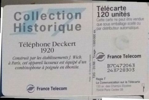 telecarte 120 telephone deckert 1920 B7C472063243728303