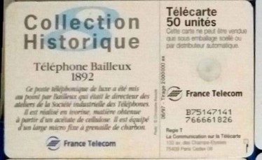 telecarte 50 telephone bailleux 1892 B75147141766660826