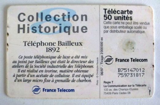 telecarte 50 telephone bailleux B75147012759731817