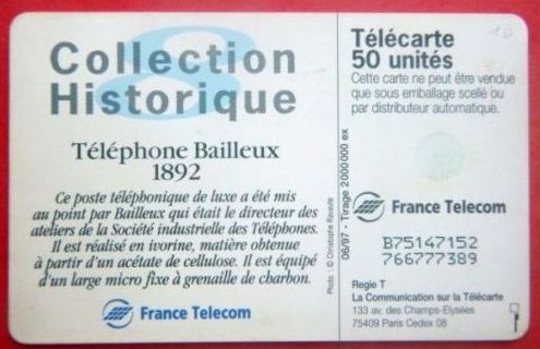 telecarte 50 telephone bailleux B75147152766777389