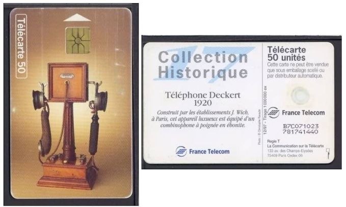telecarte 50 telephone deckert 1920 B7C071023781741440