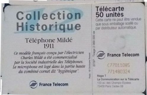 telecarte 50 telephone milde 1911 C77011085771480324