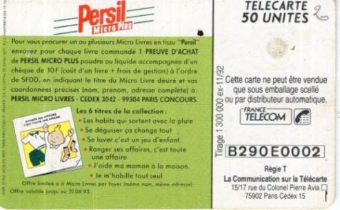 telecarte 50 persil B290E002