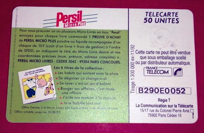telecarte 50 persil B290E0052
