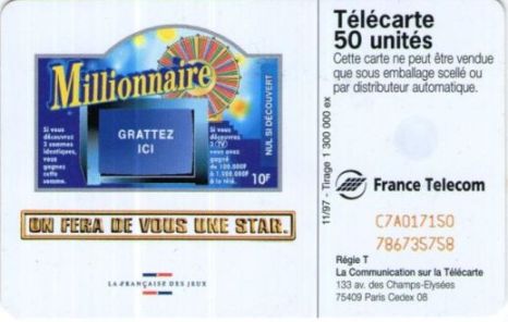 telecarte 50 millionnaire C7A017150786735758