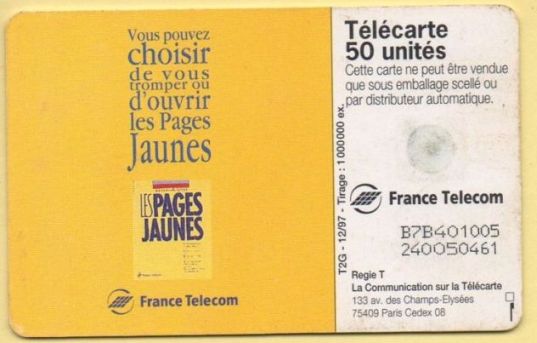 telecarte 50 pages jaunes B7B401005240050461