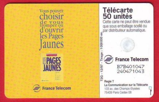 telecarte 50 pages jaunes B7B401047240471043
