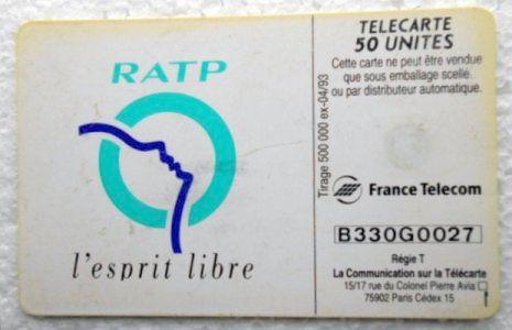 telecarte 50 ratp B330G0027