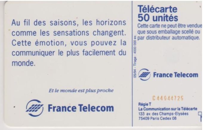 telecarte 50 saisons C44044725