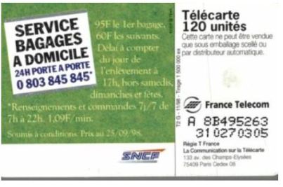telecarte 120 bagages A 8B495263310270305