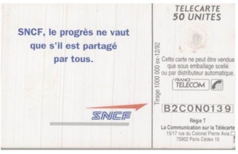telecarte 50 sncf progres B2C0N0139