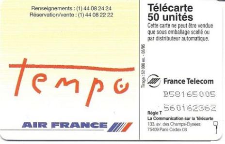 telecarte 50 air france B58165005560162362