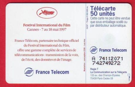 telecarte 50 cannes 1997 A 74112071742749272