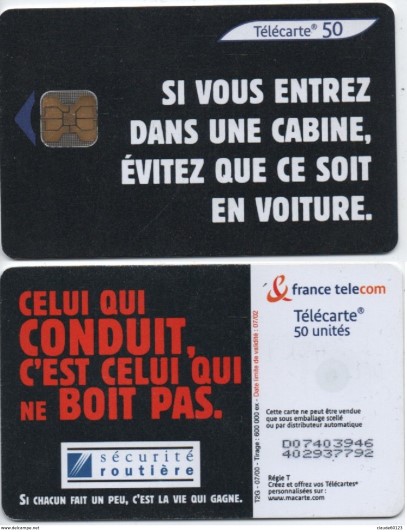 telecarte 50 prevention routiere D07403946402937792