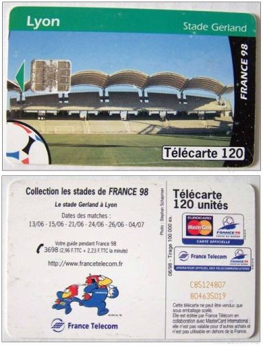 telecarte 120 france 98 lyon C85124807804635019