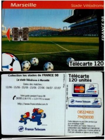 telecarte 120 france 98 marseille C85124810794230330