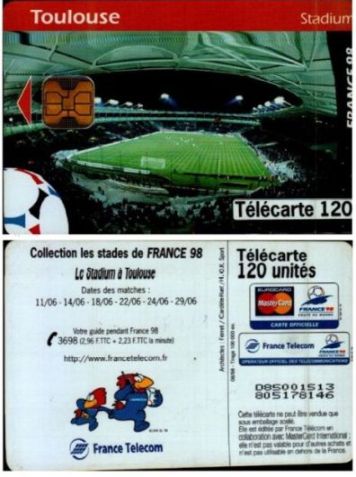 telecarte 120 france 98 toulouse D85001513805178146