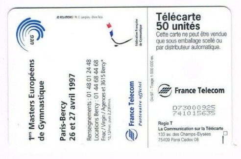 telecarte 50 sport 1997 D7300092574015635