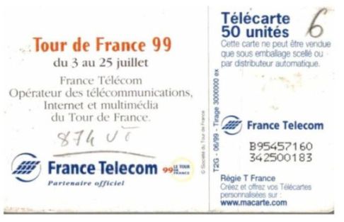 telecarte 50 tour de france 1999 B954571603425020183