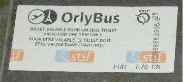 orlybus distributeur 0395866 2905 B
