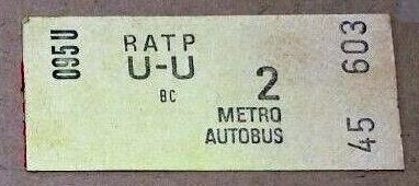 ticket uu 095U 45 603