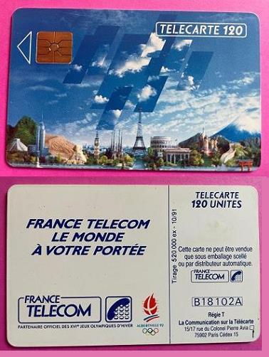 telecarte 120 monde B18102A