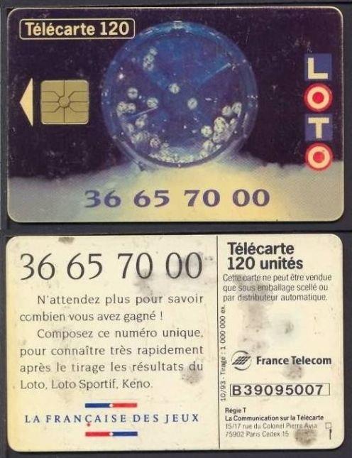 telecarte 120 loto B39095007