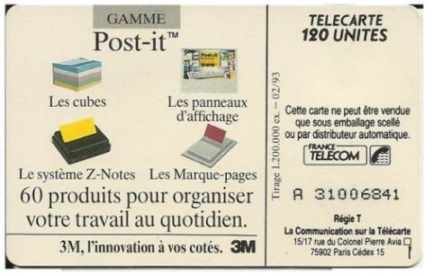 telecarte 120 post it 673 002
