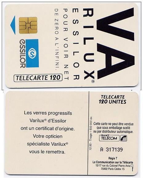 varilux telecarte 120 varilux A317139