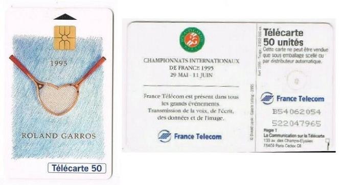 telecarte 50 roland garros 1995 B54062054522047965