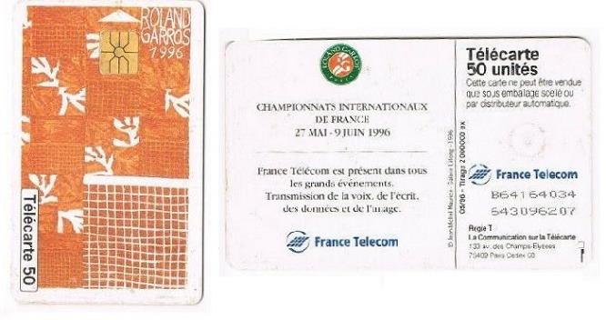 telecarte 50 roland garros 1996 B64164034643096207