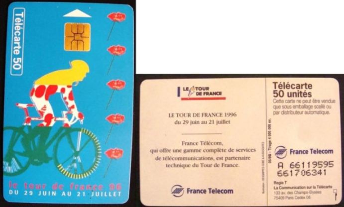 telecarte 50 tour de france 1996 A 66119595661706341