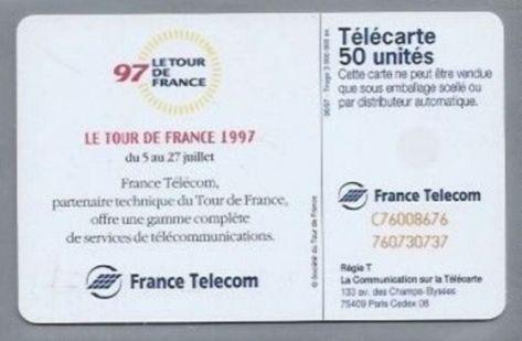 telecarte 50 tour de france 1997 C76008676760730737