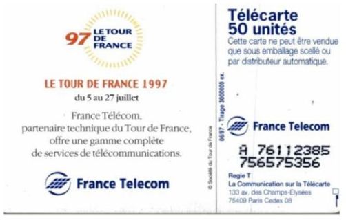 telecarte 50 tour de france 1997 A 76112385756575356   