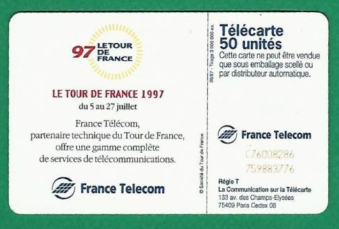 telecarte 50 tour de france 1997 C76008286759883776