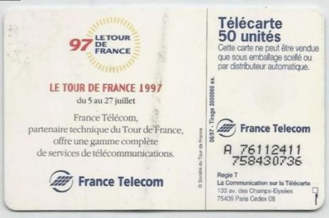 telecarte 50 tour de france 1997 A 76112411758430736
