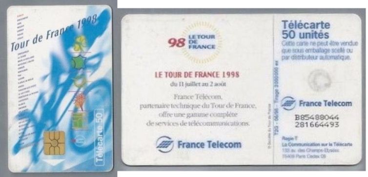 telecarte 50 tour de france 1998 B85488044281664493