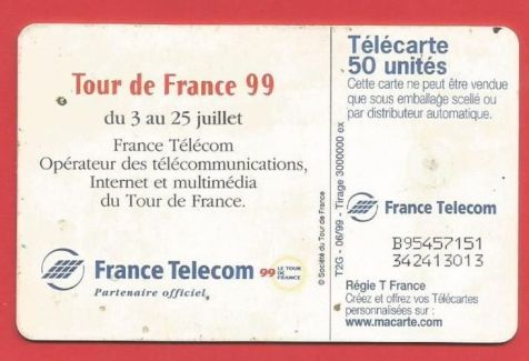 telecarte 50 tour de france 1999 B95457151342413013