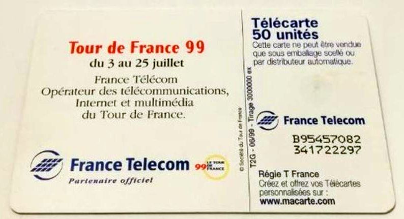telecarte 50 tour de france 1999 B95457082341722297
