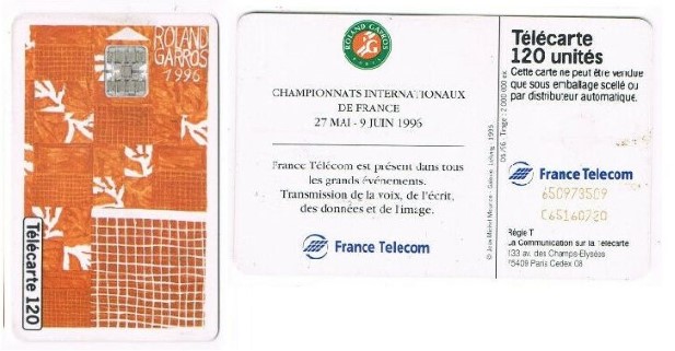 telecarte 120 roland garros 1995