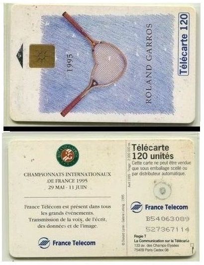 telecarte 120 roland garros 1995 538 005