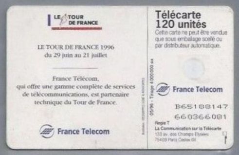 telecarte 120 tour de france 1996 B65188147660366081